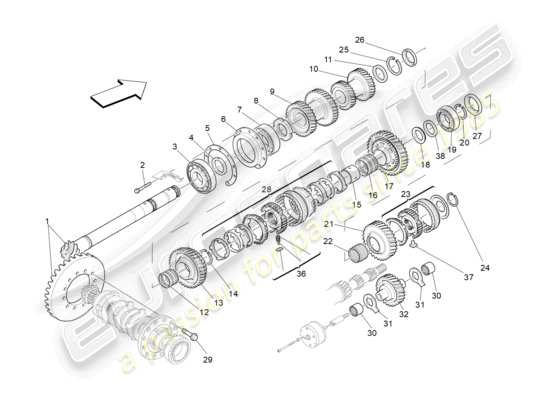 a part diagram from the Maserati Granturismo MC Stradale (2011) parts catalogue