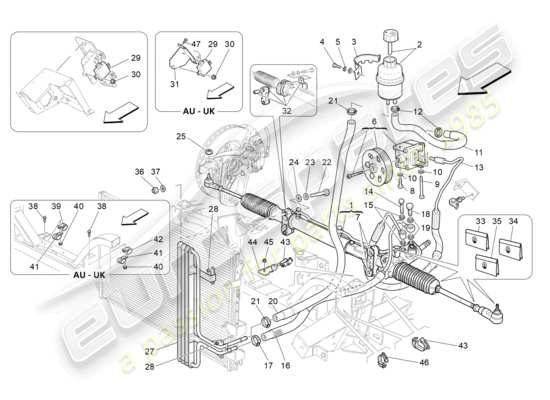 a part diagram from the Maserati Granturismo MC Stradale (2011) parts catalogue