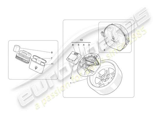 a part diagram from the Maserati Granturismo MC Stradale (2011) parts catalogue