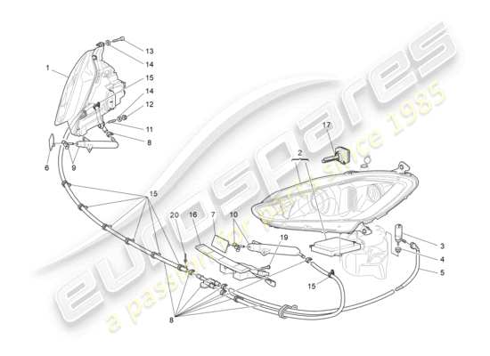 a part diagram from the Maserati Granturismo MC Stradale (2011) parts catalogue