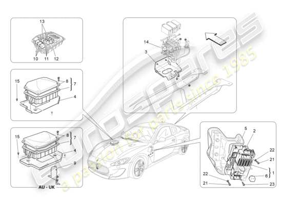 a part diagram from the Maserati Granturismo MC Stradale (2011) parts catalogue