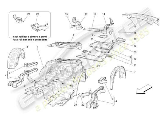 a part diagram from the Maserati Granturismo MC Stradale (2011) parts catalogue