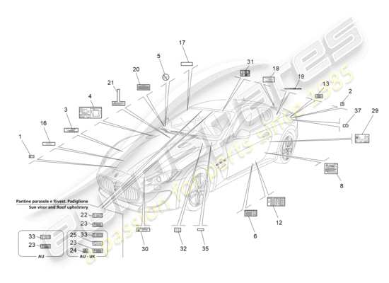 a part diagram from the Maserati GranTurismo parts catalogue