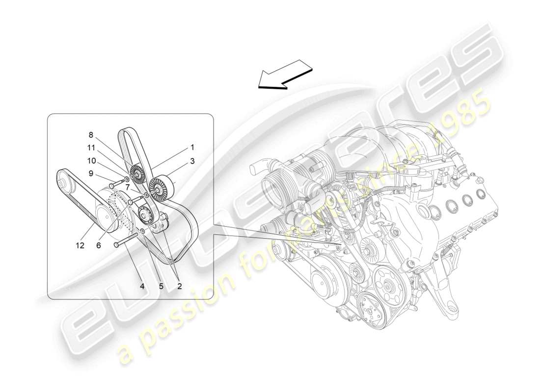 Maserati GranTurismo MC Stradale (2012) auxiliary device belts Part Diagram