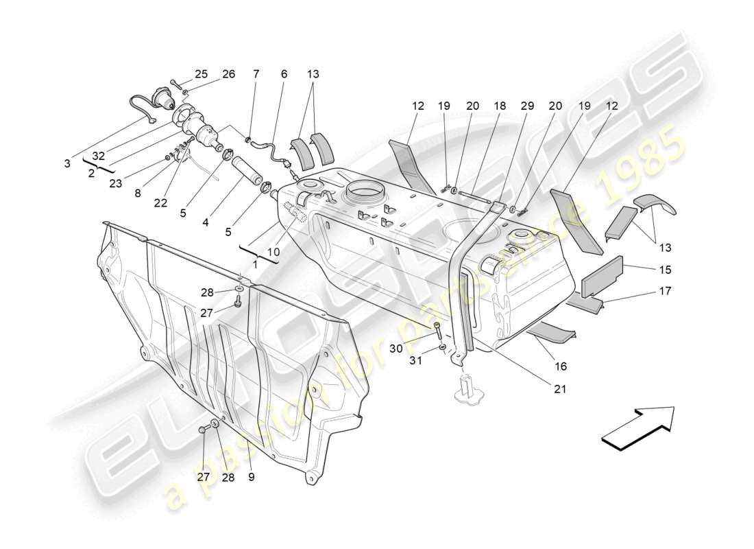 Maserati GranTurismo MC Stradale (2012) FUEL TANK Part Diagram