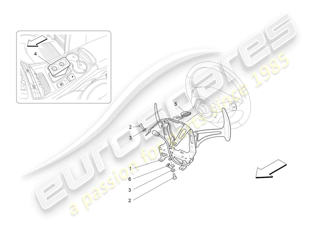 Maserati GranTurismo MC Stradale (2012) Driver Controls For F1 Gearbox Part Diagram