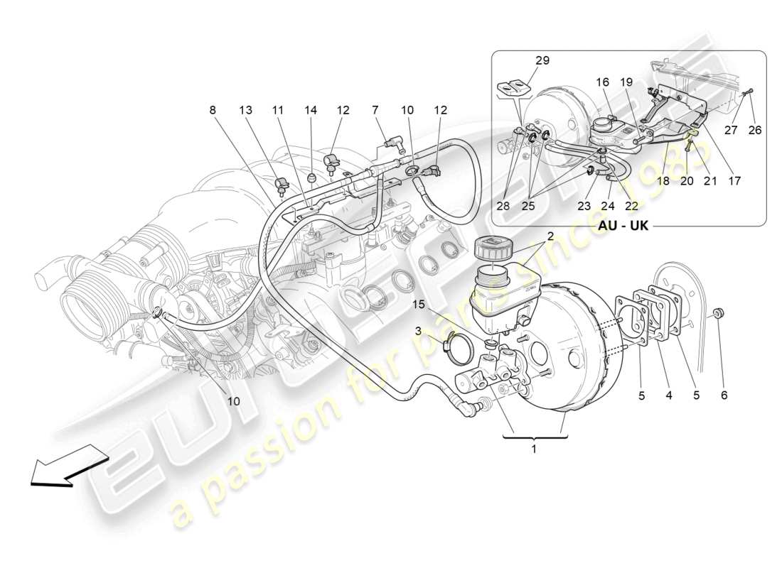 Maserati GranTurismo MC Stradale (2012) brake servo system Part Diagram