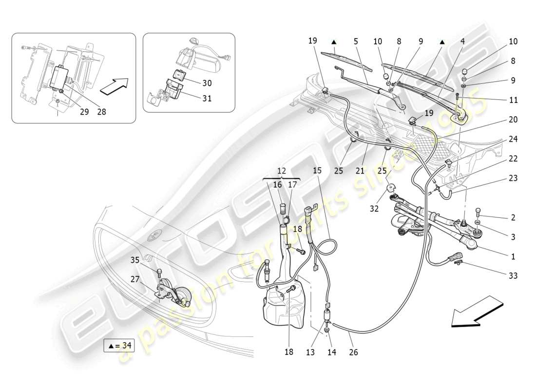 Maserati GranTurismo MC Stradale (2012) external vehicle devices Part Diagram