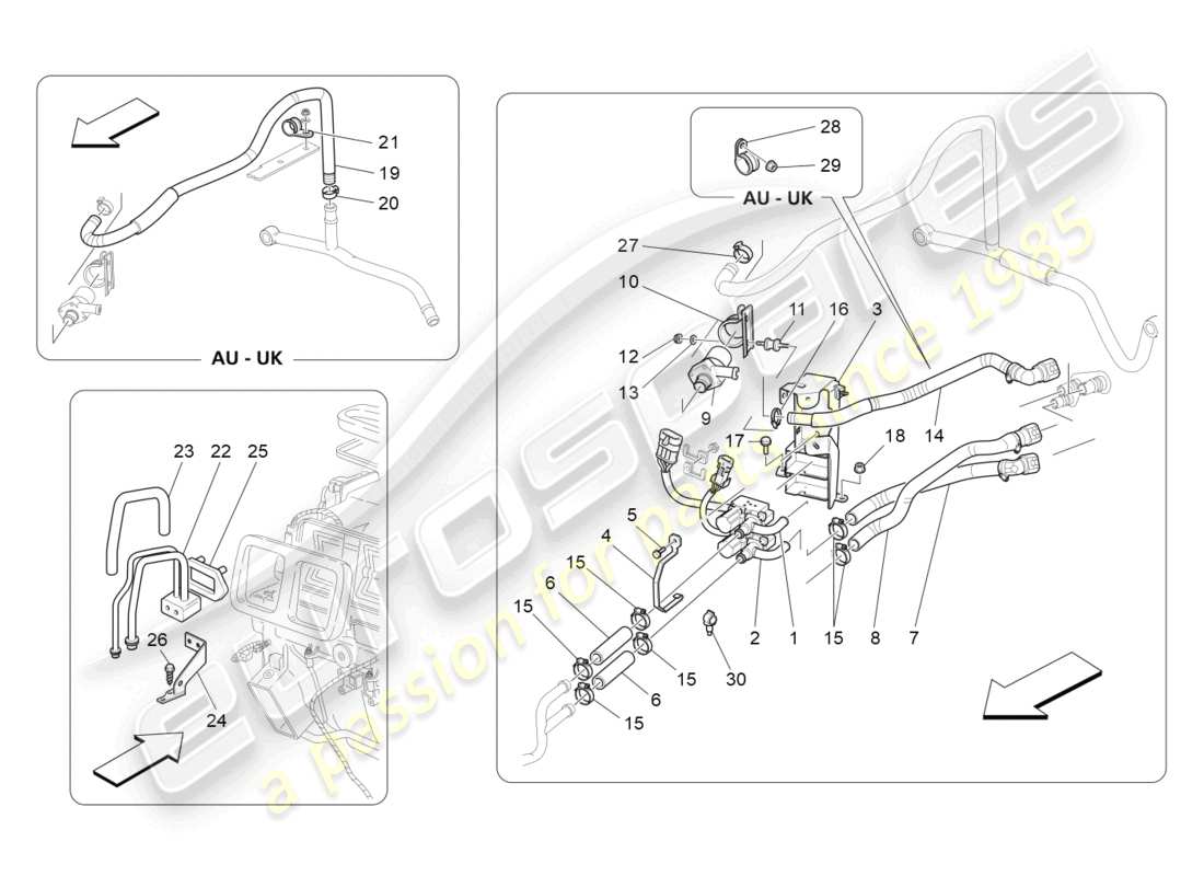 Maserati GranTurismo MC Stradale (2012) a/c unit: engine compartment devices Part Diagram