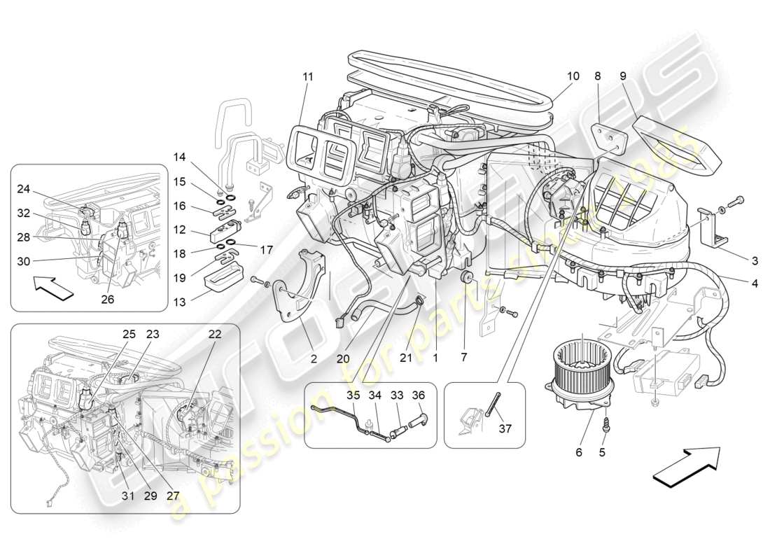 Maserati GranTurismo MC Stradale (2012) a/c unit: dashboard devices Part Diagram