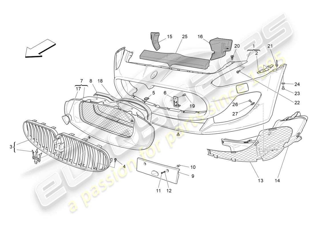 Maserati GranTurismo MC Stradale (2012) FRONT BUMPER Part Diagram