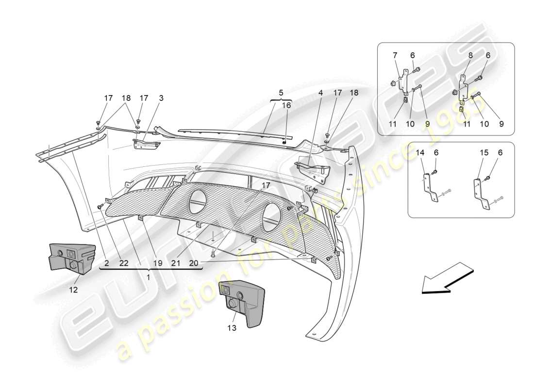 Maserati GranTurismo MC Stradale (2012) REAR BUMPER Part Diagram