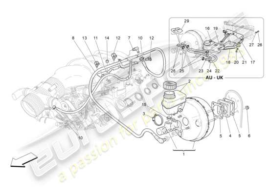 a part diagram from the Maserati Granturismo MC Stradale (2012) parts catalogue