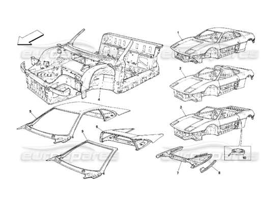 a part diagram from the Ferrari 348 parts catalogue