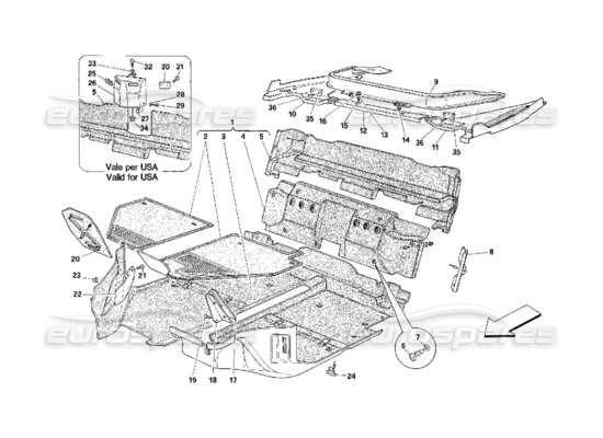 a part diagram from the Ferrari 348 parts catalogue