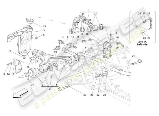 a part diagram from the Maserati Granturismo MC Stradale (2013) parts catalogue