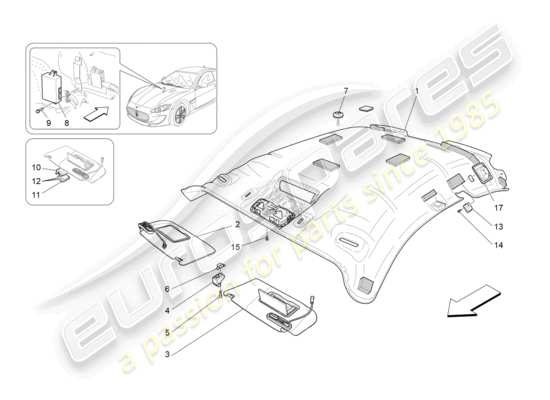 a part diagram from the Maserati Granturismo MC Stradale (2013) parts catalogue