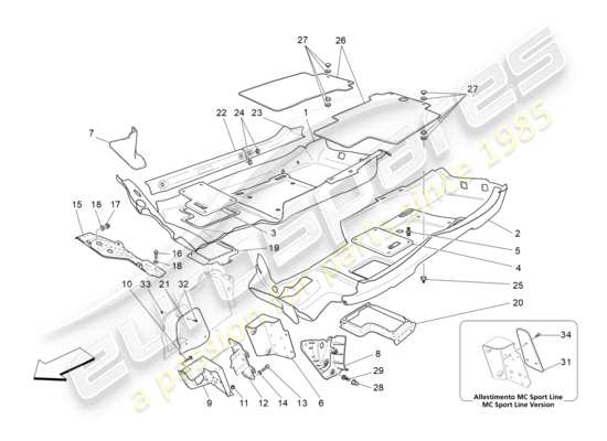 a part diagram from the Maserati Granturismo MC Stradale (2013) parts catalogue