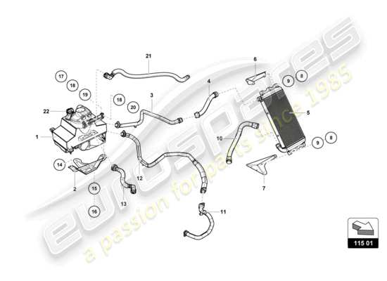 a part diagram from the Lamborghini Huracan Squadra Corse parts catalogue