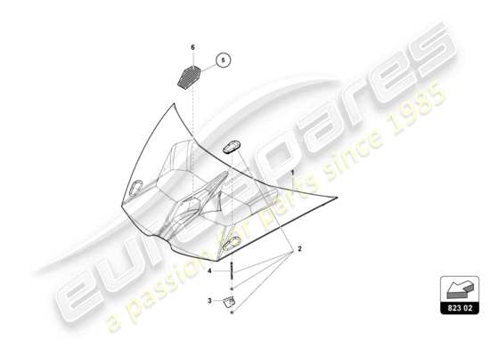 a part diagram from the Lamborghini Huracan Squadra Corse parts catalogue