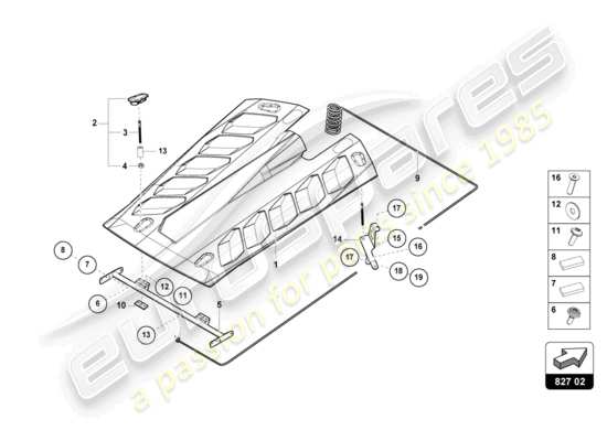 a part diagram from the Lamborghini Huracan Squadra Corse parts catalogue