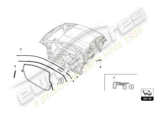 a part diagram from the Lamborghini Huracan Squadra Corse parts catalogue