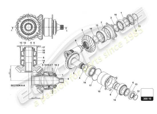 a part diagram from the Lamborghini Huracan Squadra Corse parts catalogue