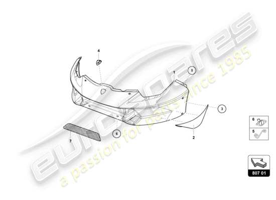 a part diagram from the Lamborghini Huracan Squadra Corse parts catalogue