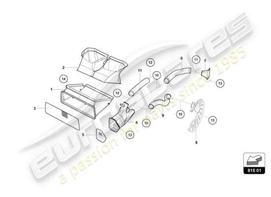 a part diagram from the Lamborghini Huracan Squadra Corse parts catalogue