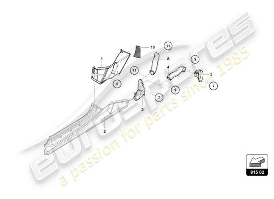 a part diagram from the Lamborghini Huracan Squadra Corse parts catalogue