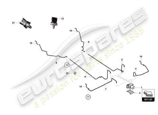 a part diagram from the Lamborghini Huracan Squadra Corse parts catalogue