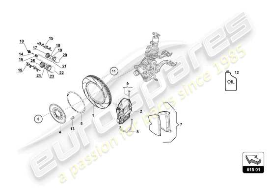 a part diagram from the Lamborghini Huracan Squadra Corse parts catalogue