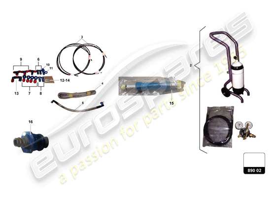 a part diagram from the Lamborghini Huracan Squadra Corse parts catalogue