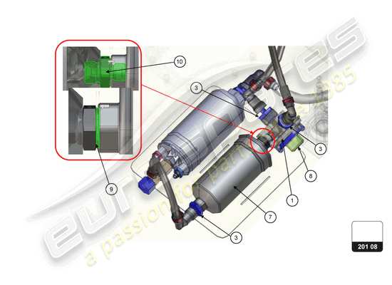 a part diagram from the Lamborghini Huracan Squadra Corse parts catalogue