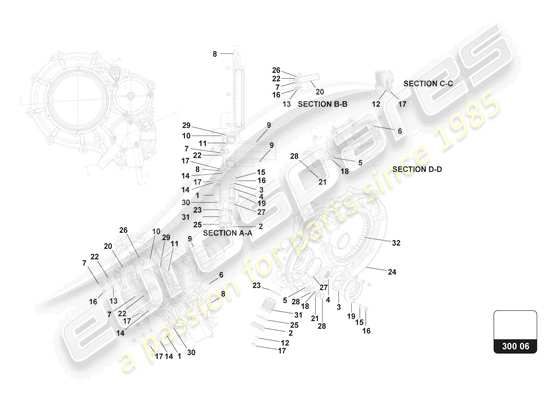 a part diagram from the Lamborghini Huracan Squadra Corse parts catalogue