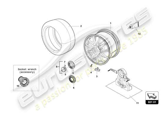 a part diagram from the Lamborghini Huracan Squadra Corse parts catalogue