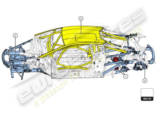 a part diagram from the Lamborghini Huracan Squadra Corse parts catalogue