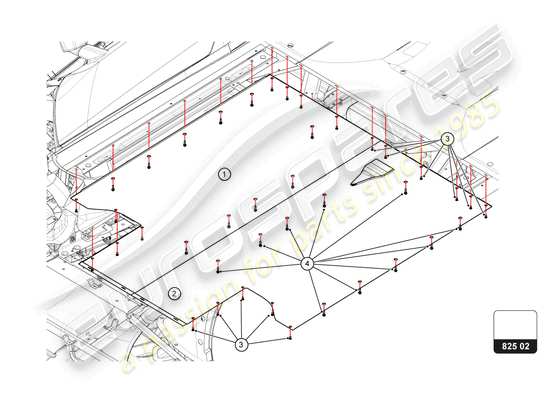 a part diagram from the Lamborghini Huracan Squadra Corse parts catalogue