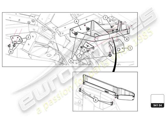 a part diagram from the Lamborghini Huracan Squadra Corse parts catalogue