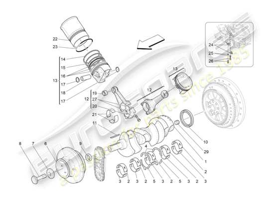 a part diagram from the Maserati GranCabrio parts catalogue