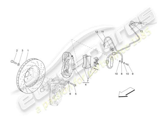 a part diagram from the Maserati GranCabrio MC (2013) parts catalogue