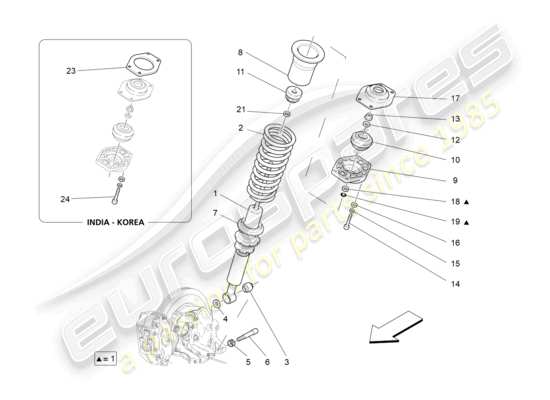 a part diagram from the Maserati GranCabrio parts catalogue