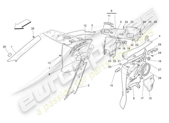 a part diagram from the Maserati GranCabrio parts catalogue