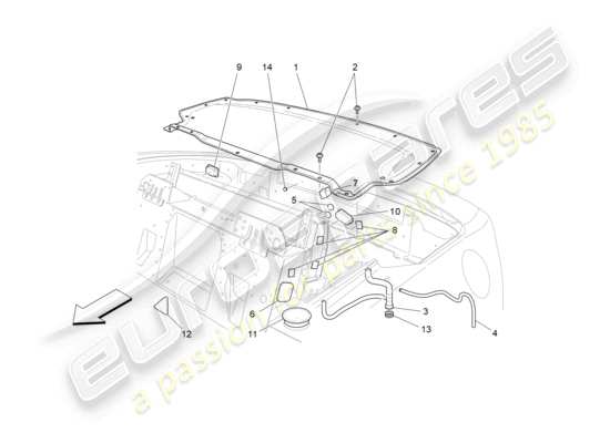 a part diagram from the Maserati GranCabrio parts catalogue