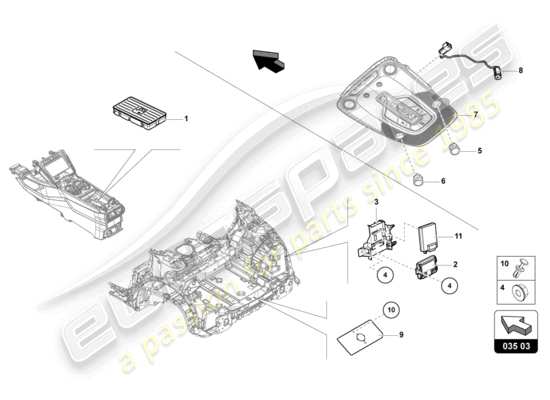 a part diagram from the Lamborghini Urus S (2023) parts catalogue