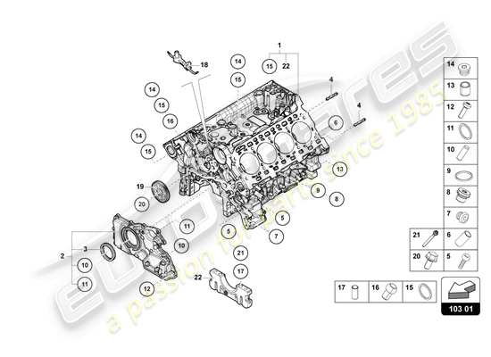 a part diagram from the Lamborghini Urus parts catalogue