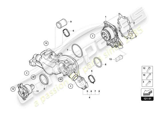 a part diagram from the Lamborghini Urus S (2023) parts catalogue