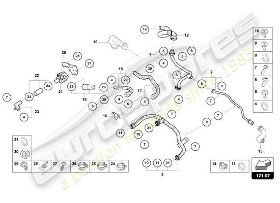 a part diagram from the Lamborghini Urus parts catalogue