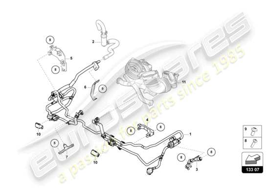 a part diagram from the Lamborghini Urus parts catalogue