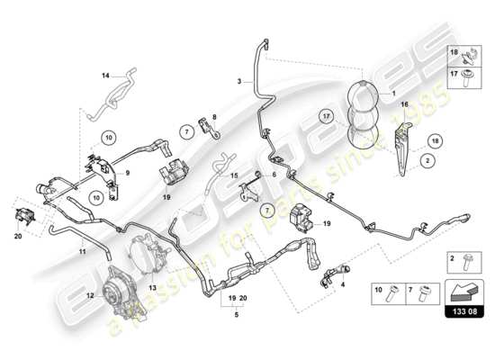 a part diagram from the Lamborghini Urus parts catalogue